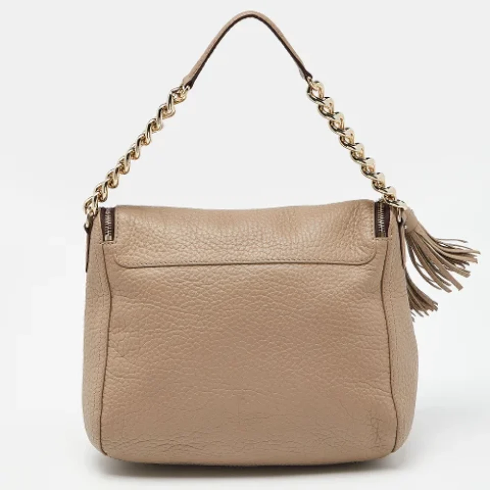 Carolina Herrera Pre-owned Leather handbags Beige Unisex