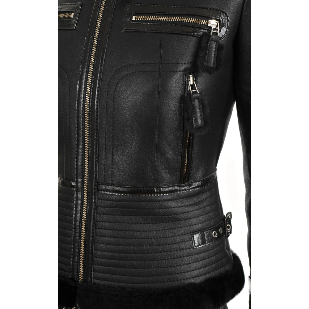 La Canadienne Zwart Geolied Lam Eco-vriendelijk Merinowol Black Dames