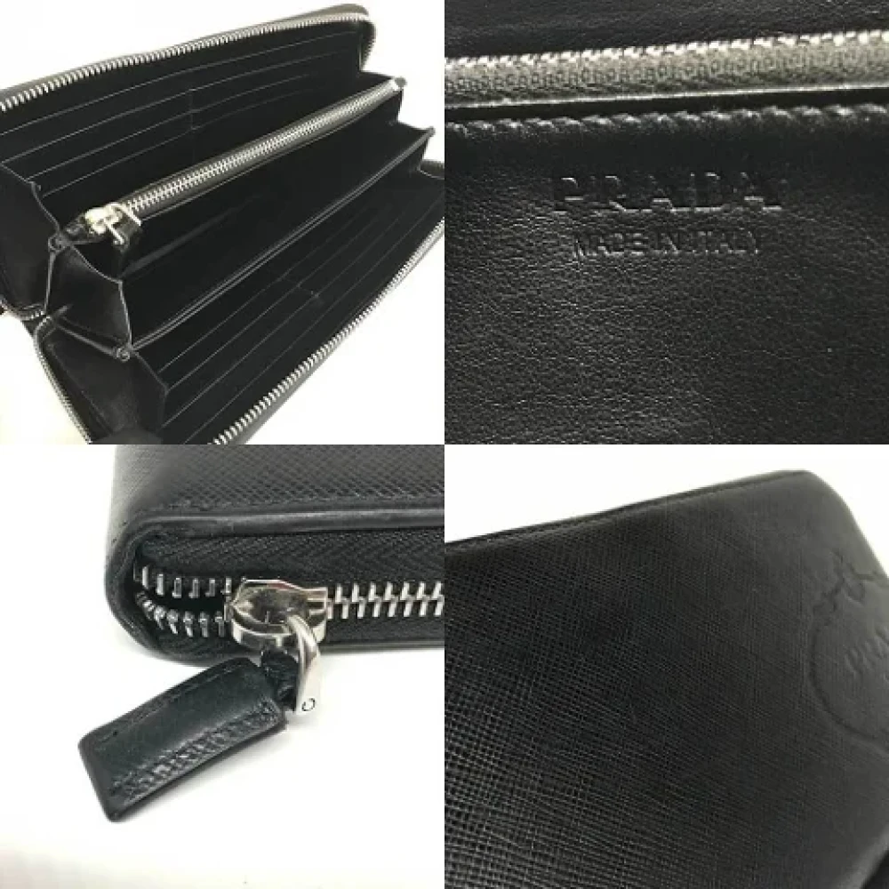 Prada Vintage Pre-owned Leather wallets Black Dames