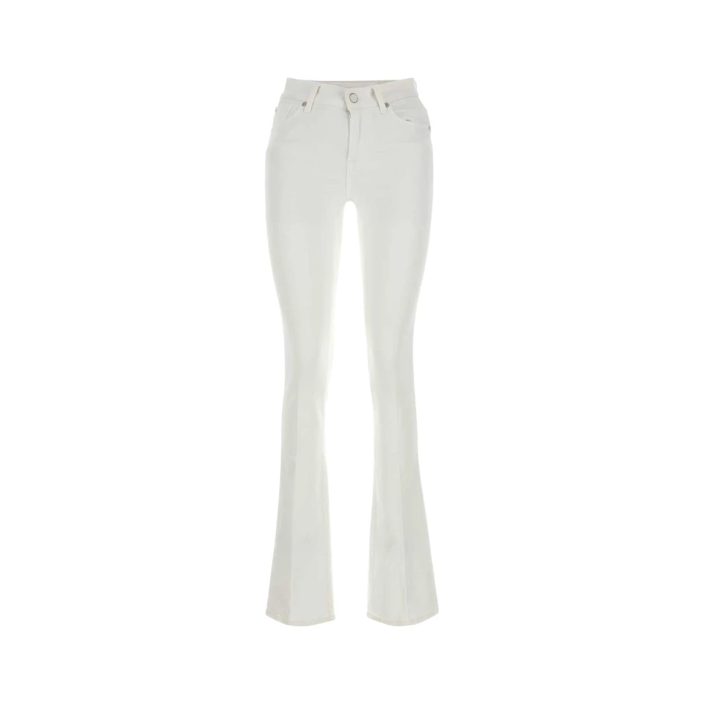 7 For All Mankind Witte Bootcut Jeans White Dames