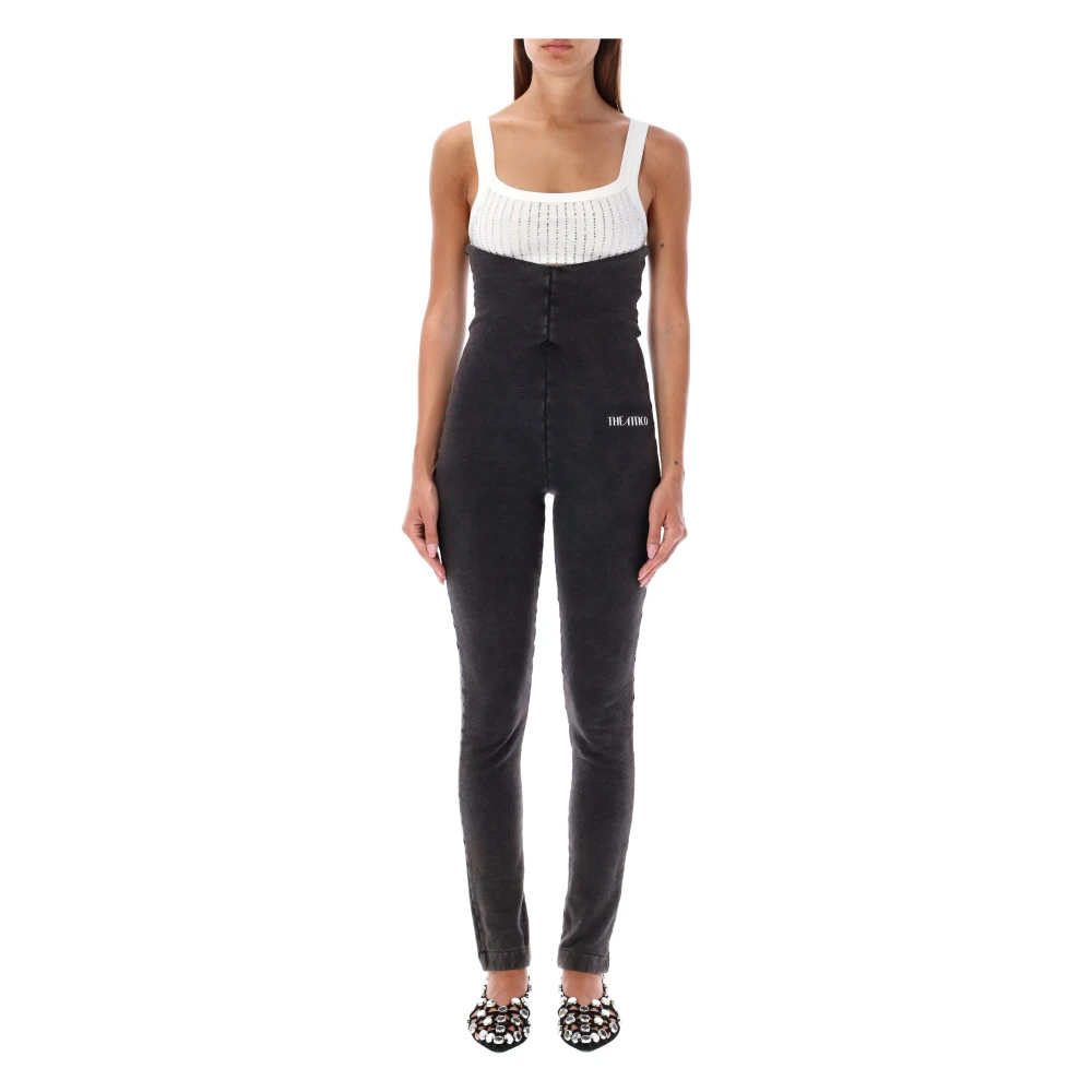 The Attico Zwarte Faded High Waist Leggings Black Dames