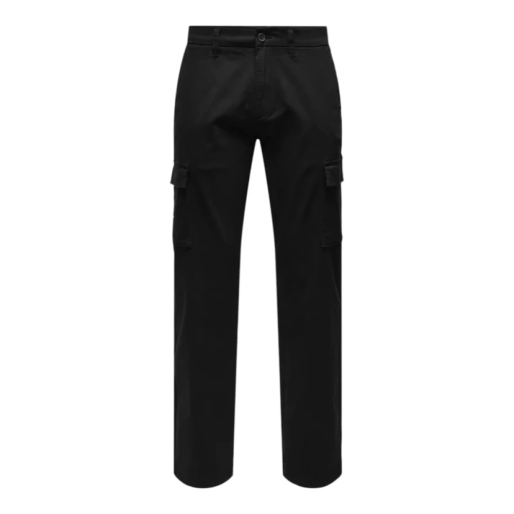 Only & Sons Straight Trousers Black Heren