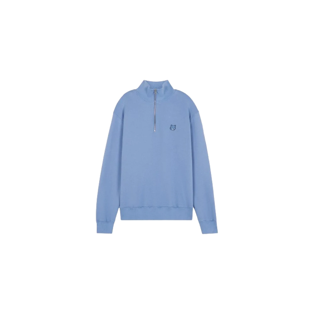 Maison Kitsuné Bold Fox Head Patch Sweatshirt Blue Heren