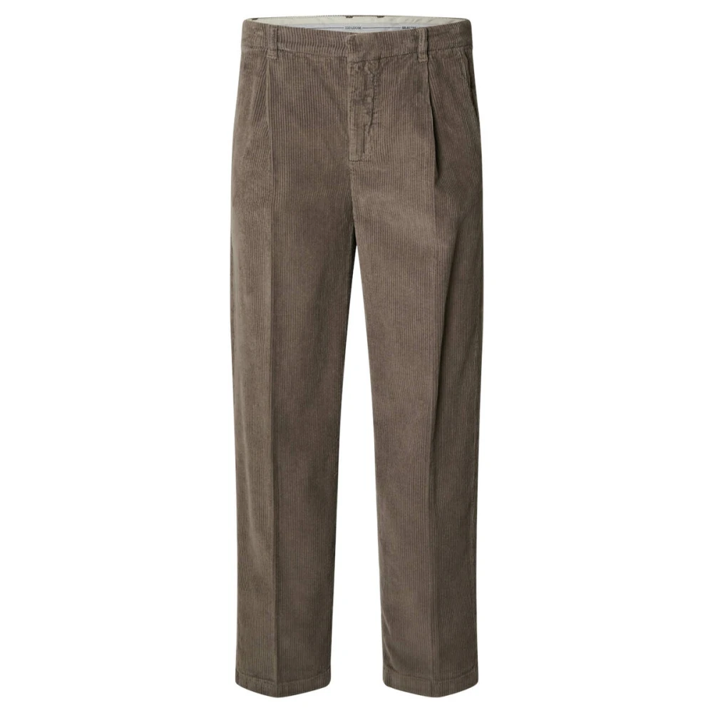 SELECTED HOMME Heren Broeken Slh220-loose Tristan Cord Pant Bruin