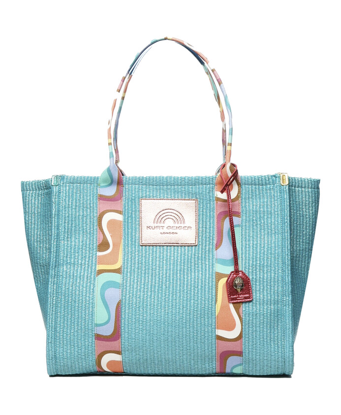 sac-turquoise-avec-logo-en-relief-et-poignees-doubles