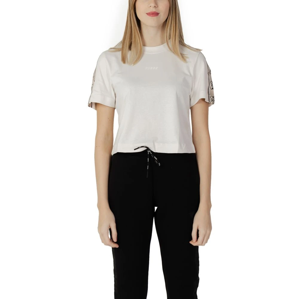 Guess Damen Weiß Baumwoll T-Shirt Frühling/Sommer Kollektion