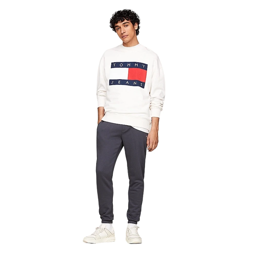 Tommy Jeans Grijze Geborstelde Katoenen Joggers Slim Fit Gray Heren