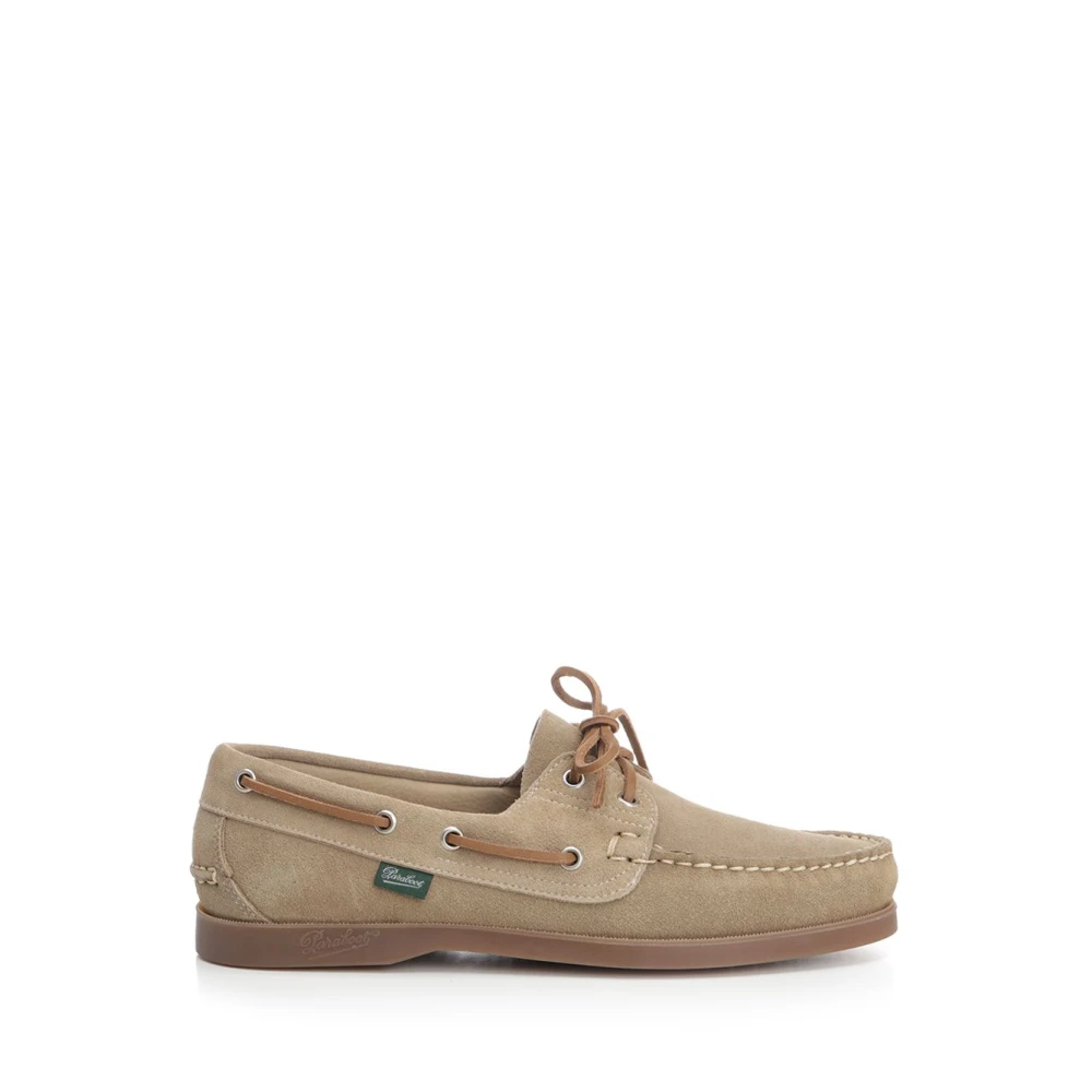 Paraboot Beige Barth Suede Loafer - Male - Boat Shoes - 10 1/2 Uk - Shoes