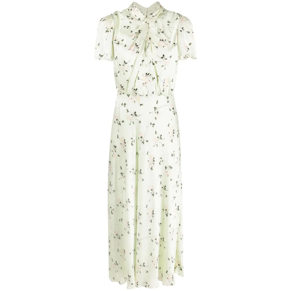 Self Portrait Elegante Groene Bloemen Midi Jurk Green Dames