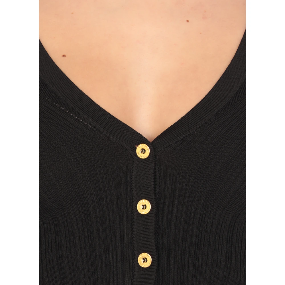 Elisabetta Franchi Zwarte V-hals Cardigan Sweater Black Dames