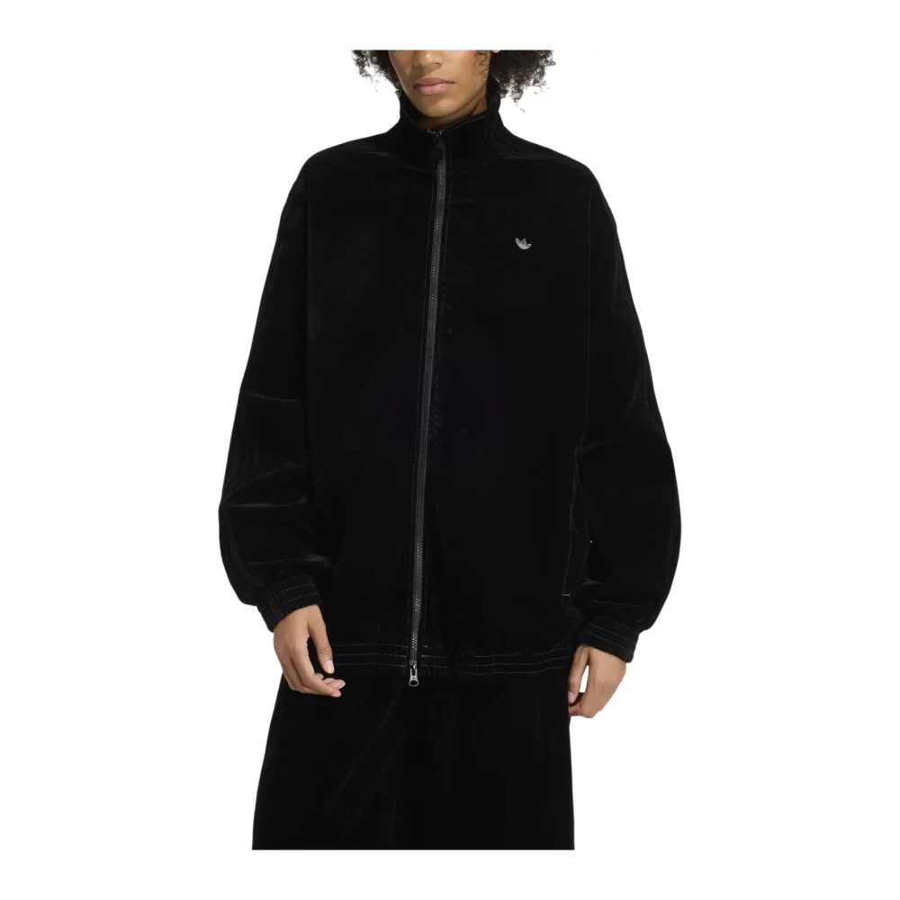 Adidas Black Training Jackets, Female, S, Brushed Twill Oversized Firebird Track Top
