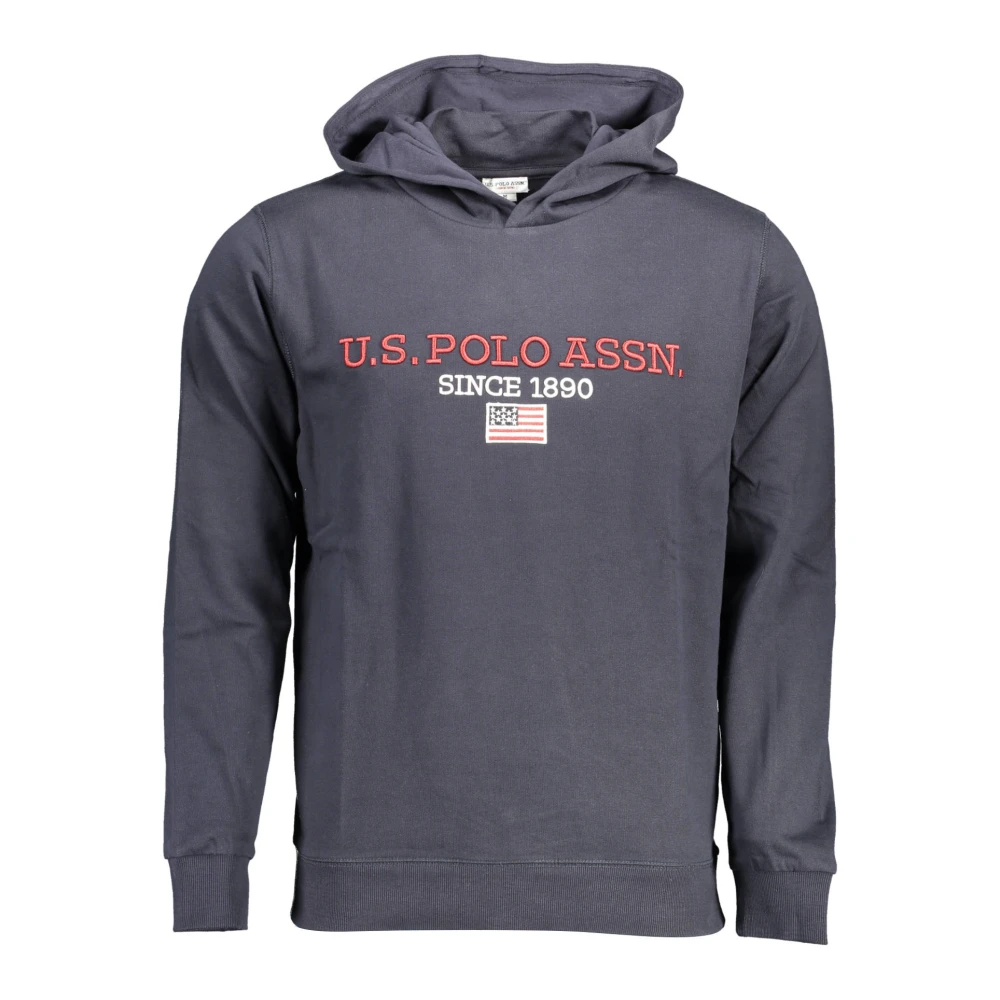 U.s. Polo Assn. Hoodie Blå Kontrast Logo Blue, Herr