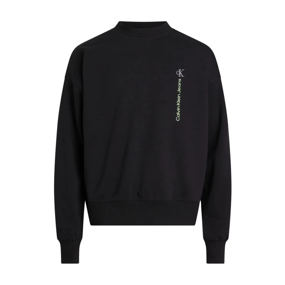 Calvin Klein Men's Black Vertical Institutional Sweatshirt