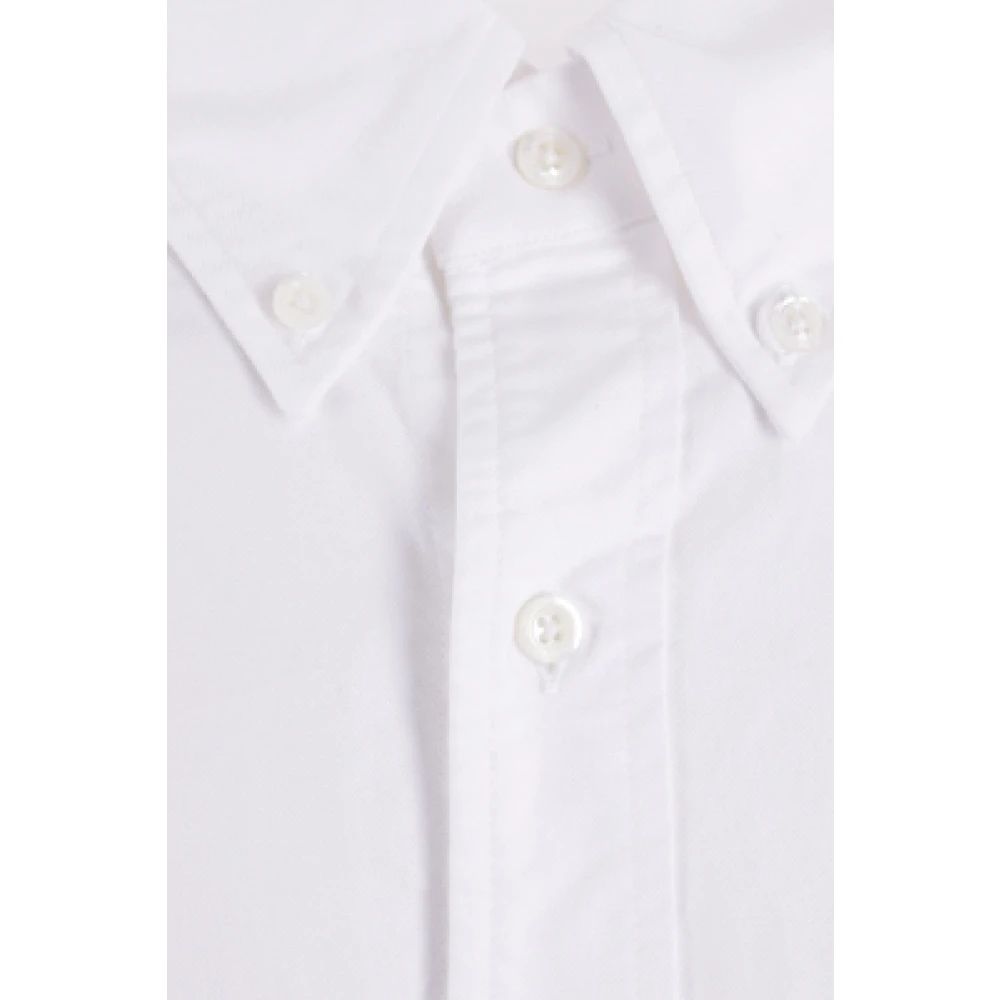 Thom Browne Witte Oxford Katoenen Overhemd met Tricolor Detail White Heren