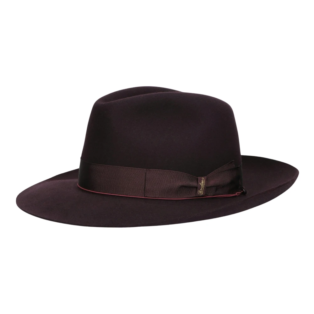 Borsalino Vilt Breedgerande Hoed Purple Heren