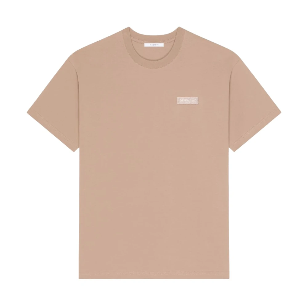Givenchy Herr Beige Toppar L, Bomull, Regular Fit T-Shirt Beulding