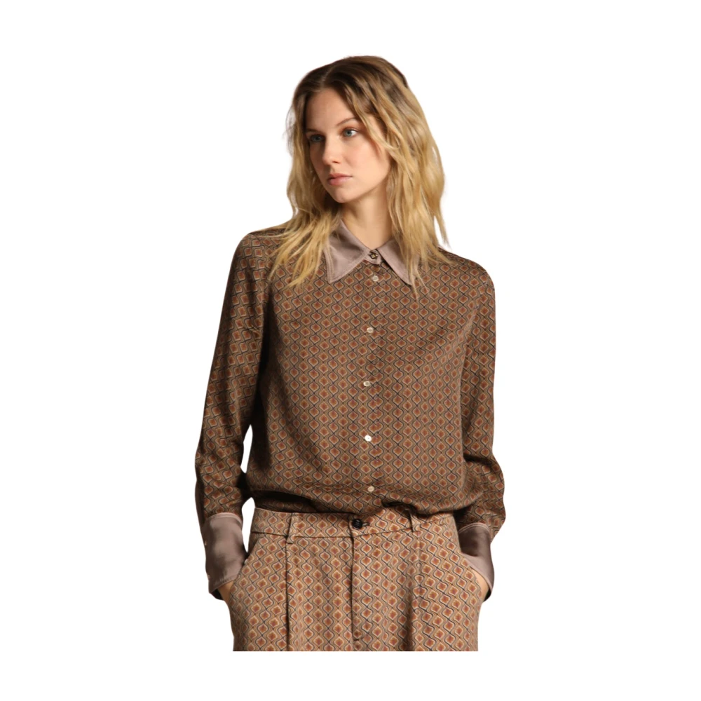 Mason's Elegante Viscose Shirt met Deco Print Multicolor Dames