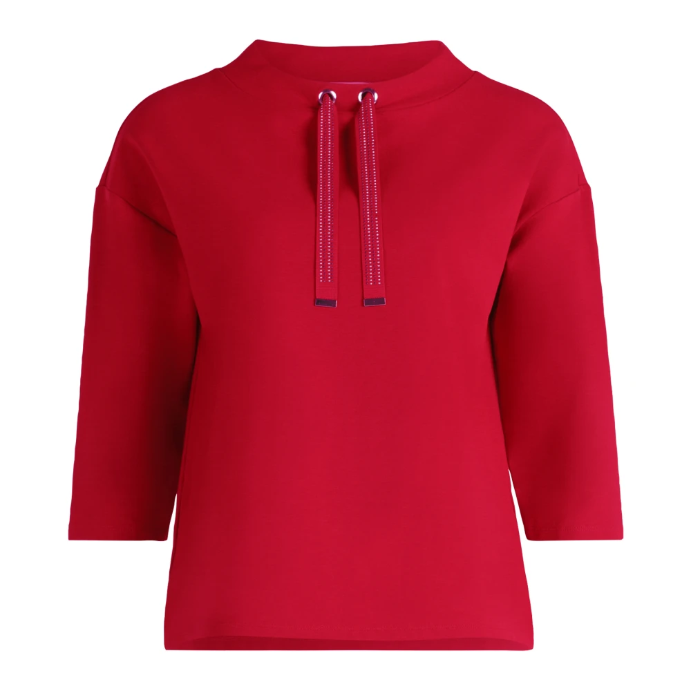 Betty Barclay Glitterend Sweatshirt met Hoge Kraag Red Dames