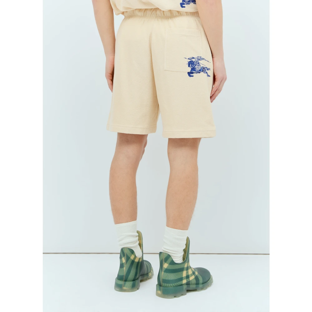 Burberry Badstof Shorts met achter EKD-print Beige Heren
