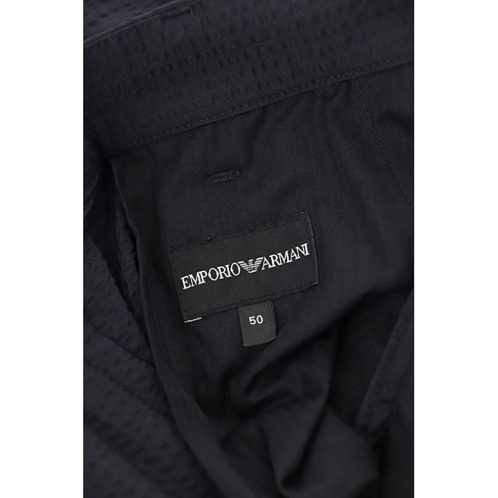 Emporio Armani Blauw Marineblauw Broek Stijlvol Ontwerp Blue Heren