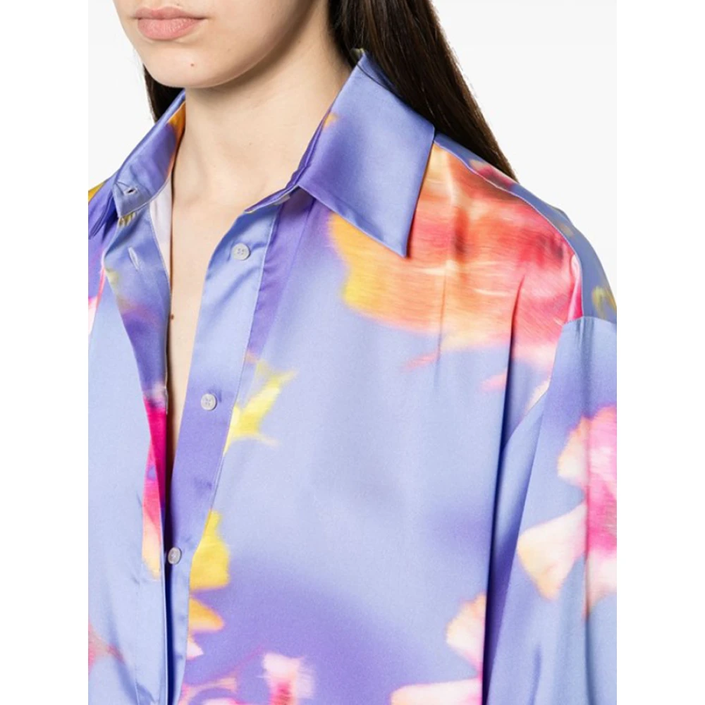 Msgm Bloemenprint satijnen shirt Multicolor Dames