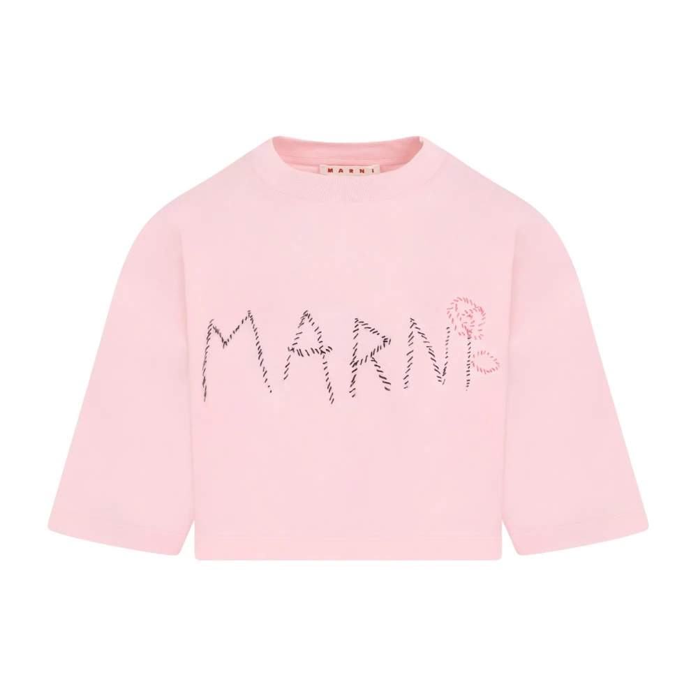 Marni Katoenen Crop Shirt in Magnolia Pink Dames