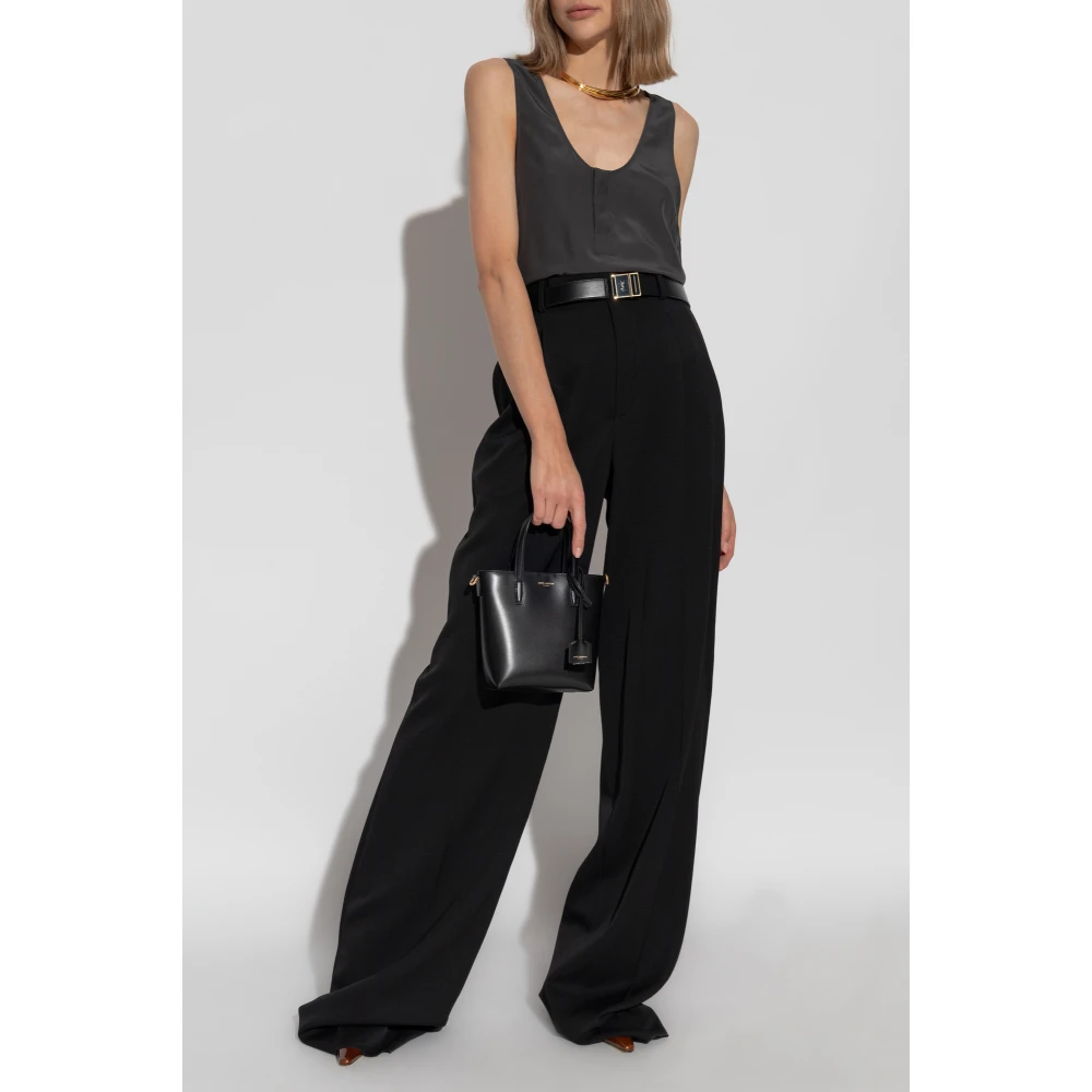 Saint Laurent Zijden top Gray Dames