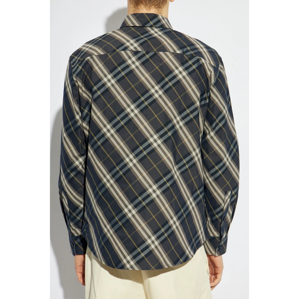 Burberry Geruite overhemd Blue Heren