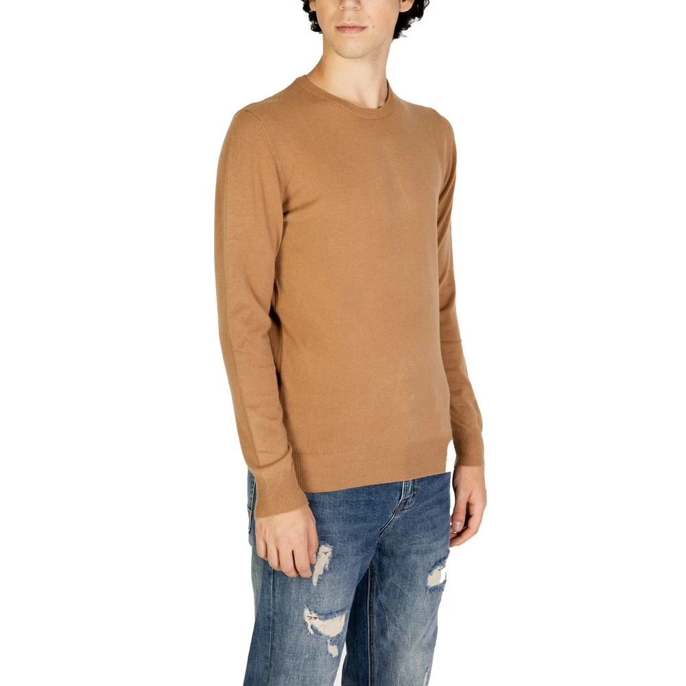 Gianni Lupo Bruine Gebreide Trui Pullover Herfst Winter Collectie Brown Heren