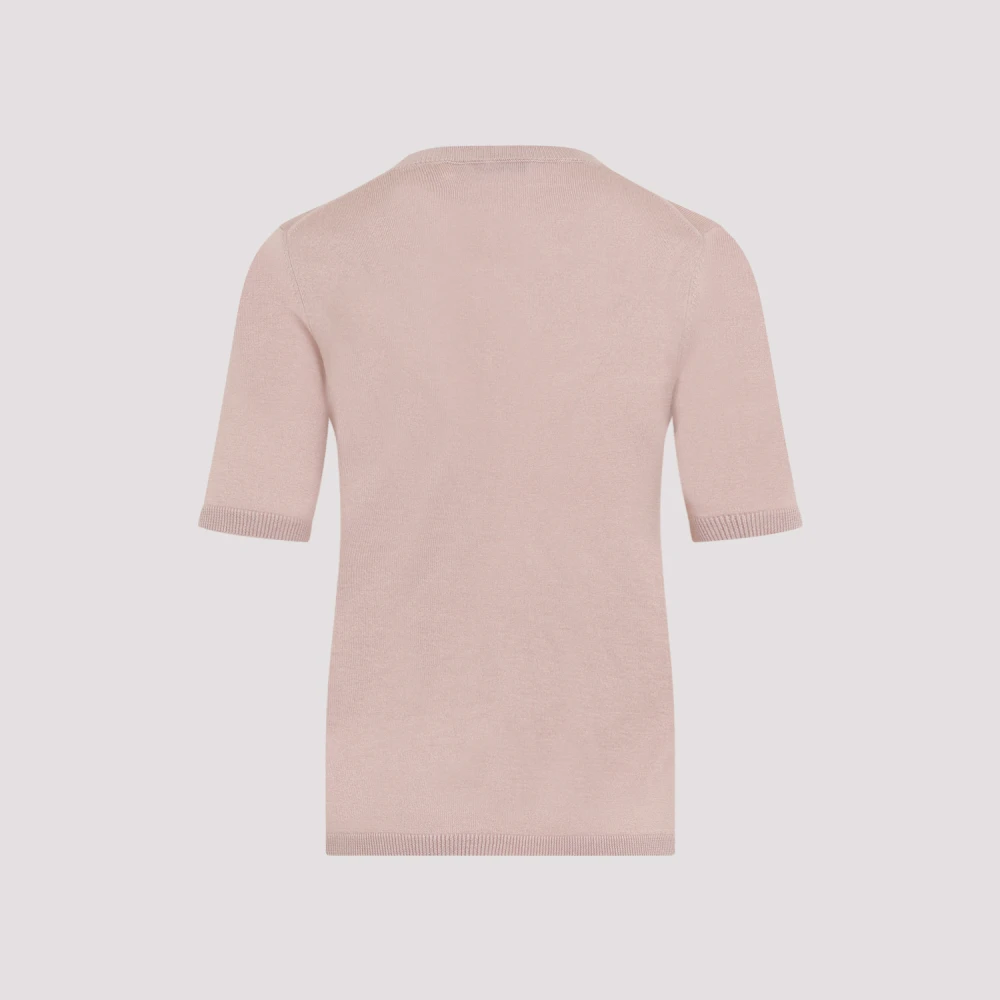 Max Mara Zijde Kasjmier Crew Neck Sweater Pink Dames