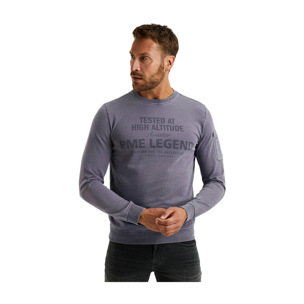 PME Legend Crewneck Terry Sweatshirt Purple Heren