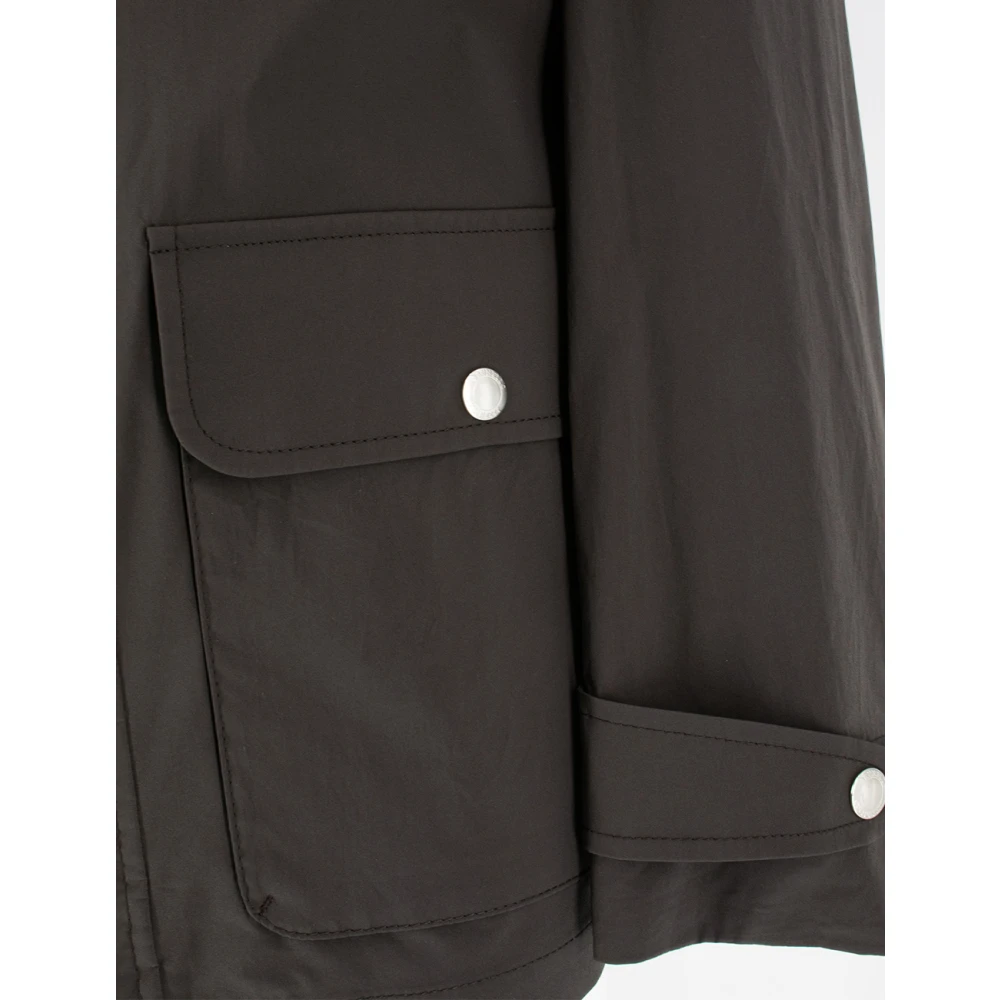 BRUNELLO CUCINELLI Sportieve Katoenen Canvas Jas Brown Heren