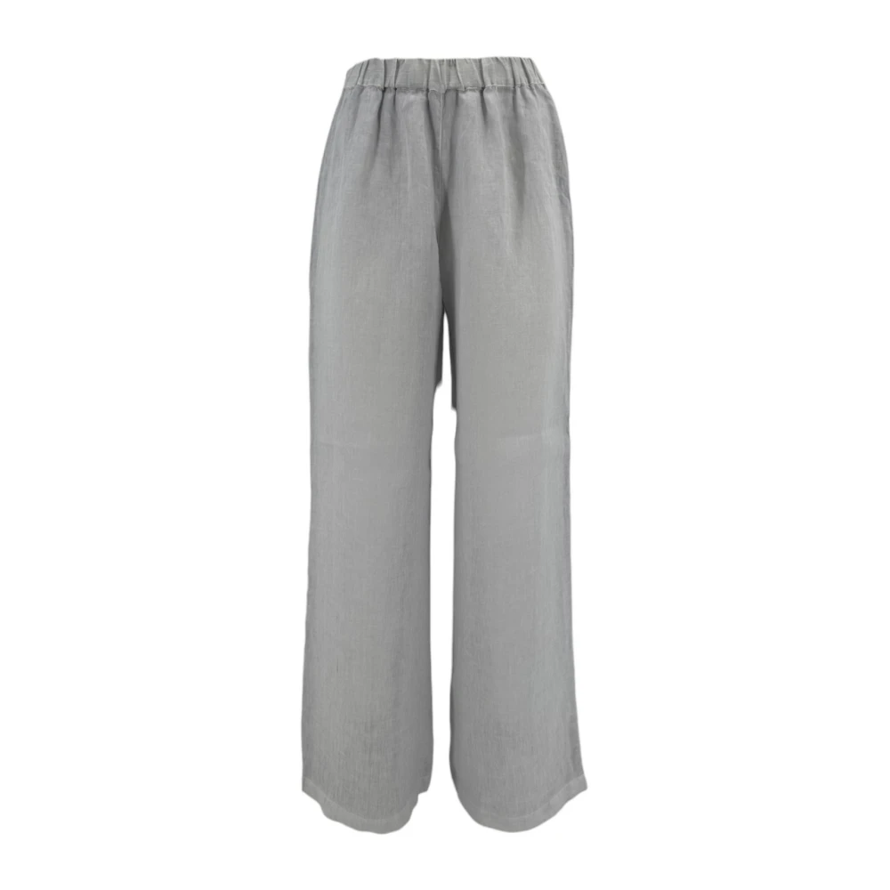 120% lino Wide Trousers Gray Dames