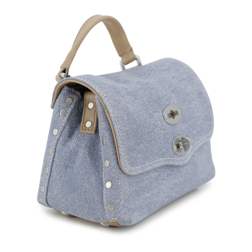 Zanellato Heldere Blauwe Logo Denim Tote Tas Blue Dames