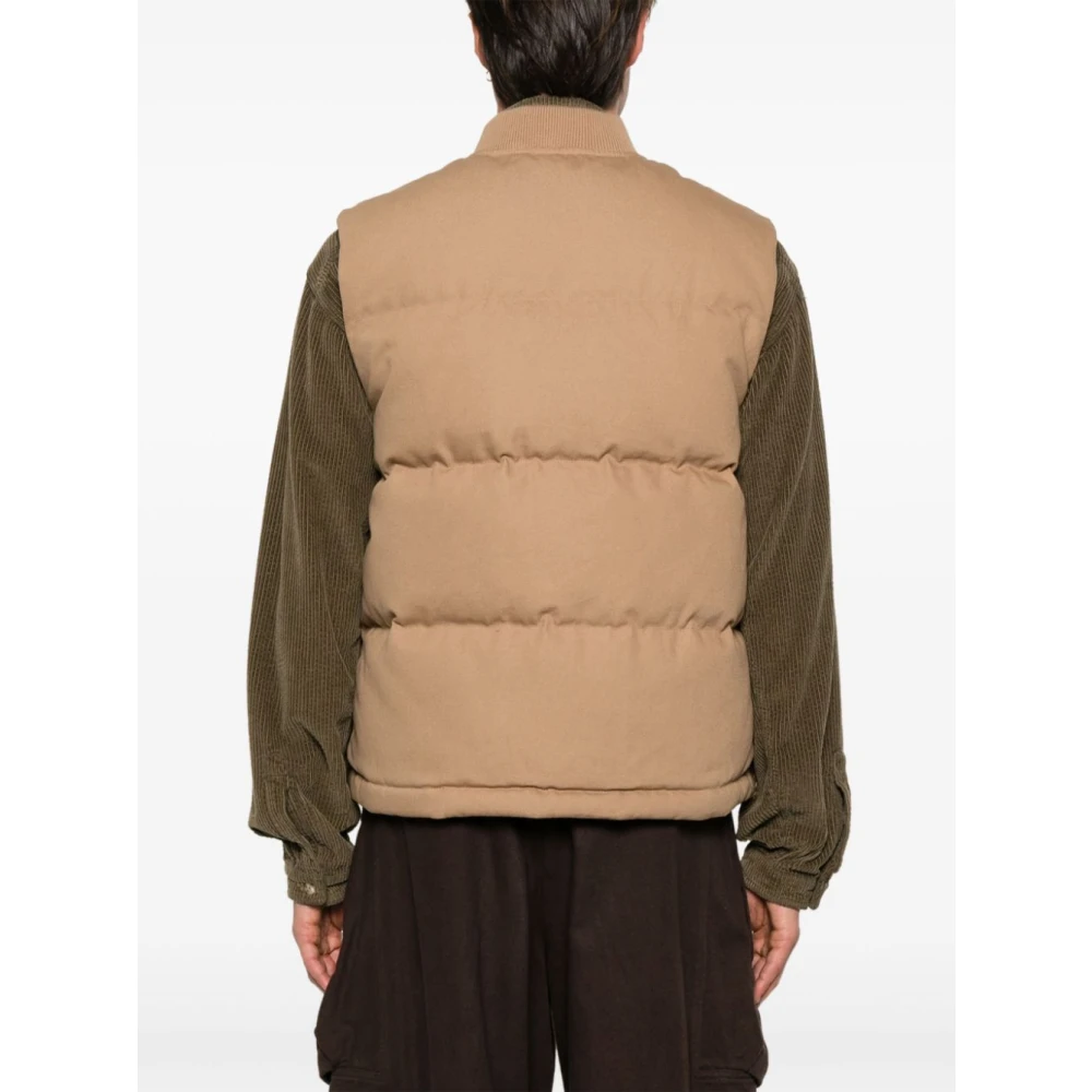 Carhartt WIP Gewatteerde Duifgrijze Jassen met Geribbelde Kraag Beige Heren