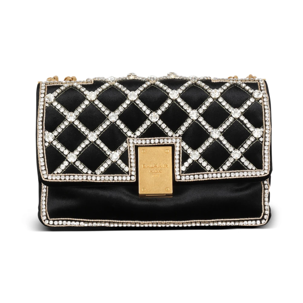 Balmain Kleine Geborduurde 1945 Tas Black Dames