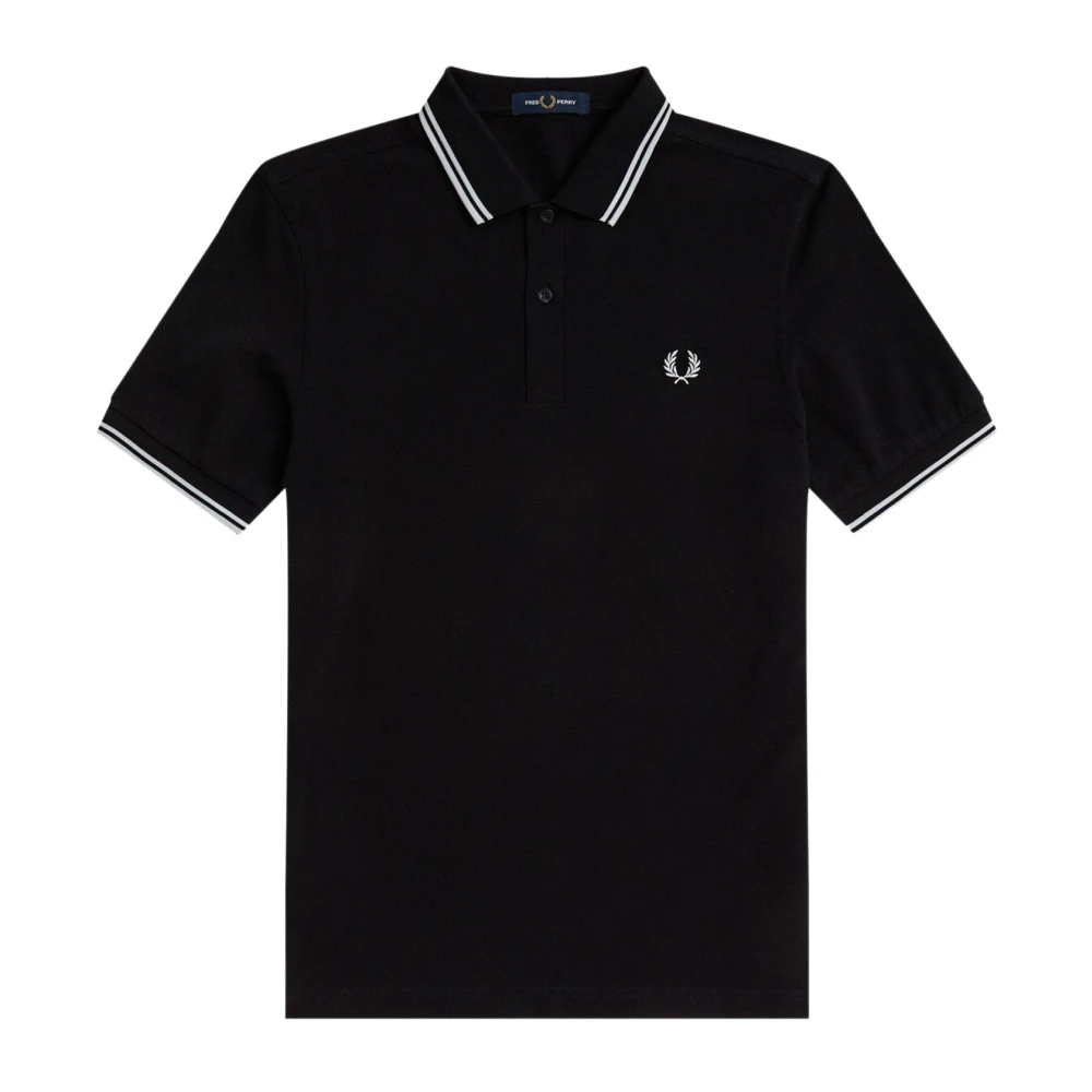 Fred Perry Polo med dubbelrandig M3600 Black, Herr