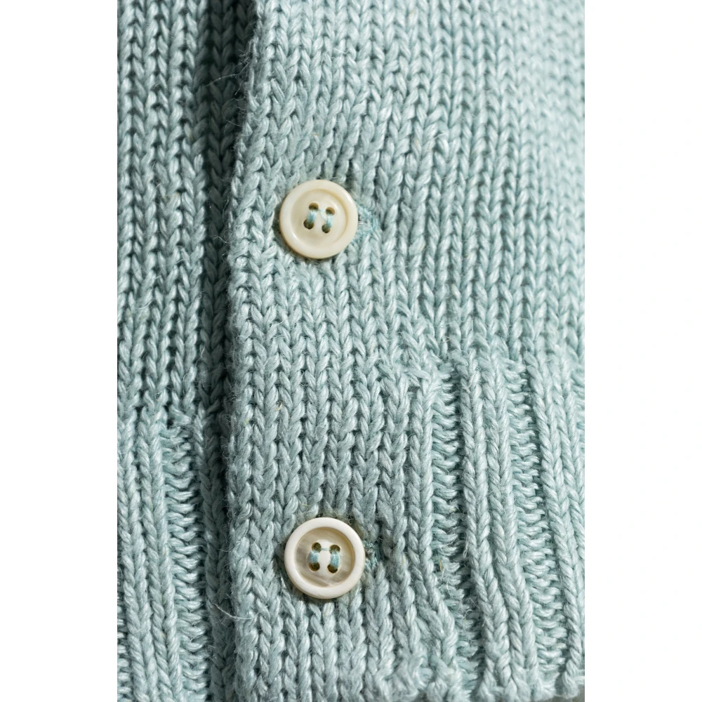 Maison Margiela Cardigan met logo Blue Dames