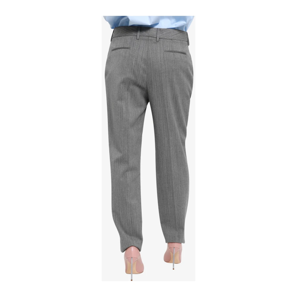 PT Torino Grijze Wolmix Slim Fit Broek Gray Dames