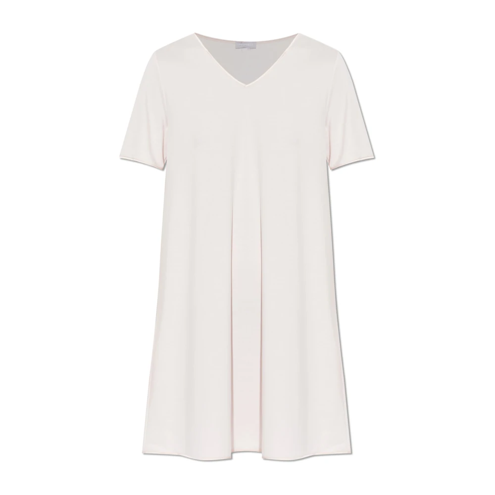 Hanro Vrouw Roze Nachtkleding Dames, L, Katoen, V-Hals Katoenen Nachthemd