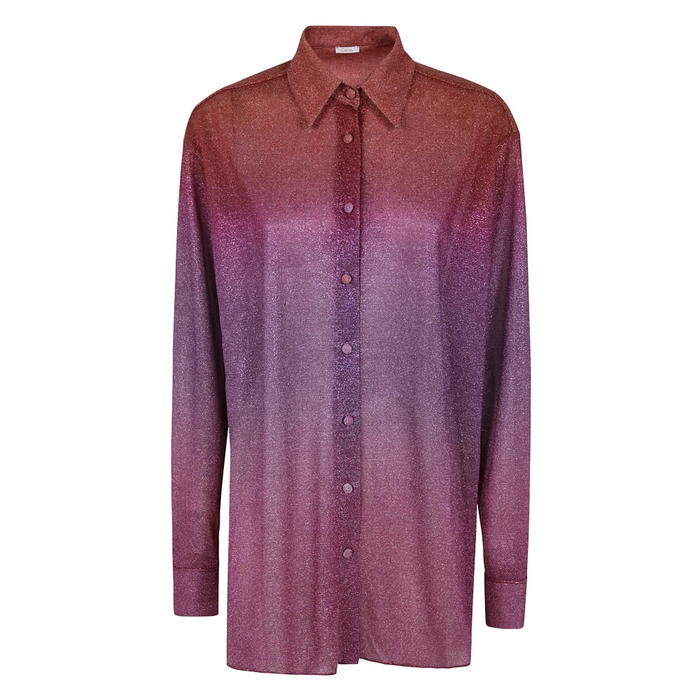 Oseree Zonsondergang Bedrukte Lurex Schaduw Shirt Multicolor Dames