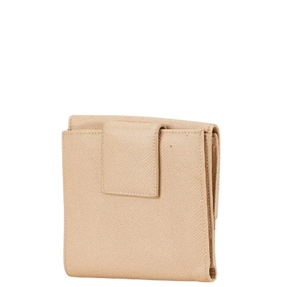 Bvlgari Vintage Pre-owned Leather wallets Beige Dames