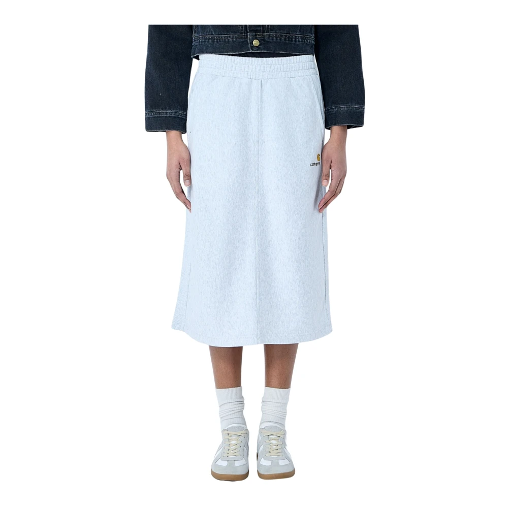 Carhartt Wip Women's White Script Logo Elasticated Waistband Skirt