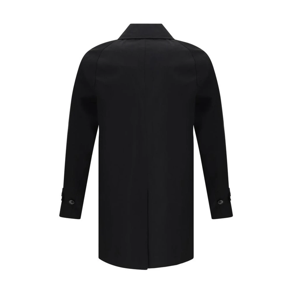 Burberry Klassieke Katoenen Jas met Geruite Voering Black Heren