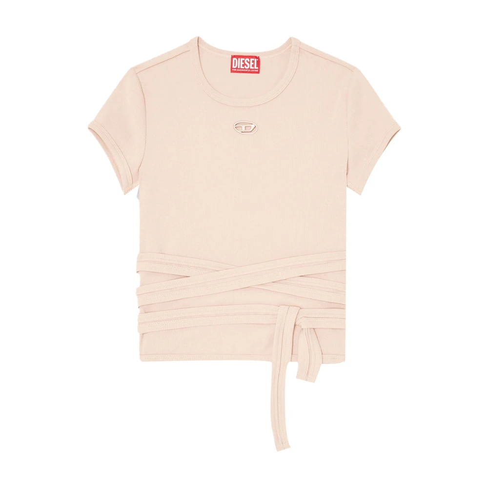Diesel Women's Pink T-Shirts, Xs, Cotton Jersey Jumper