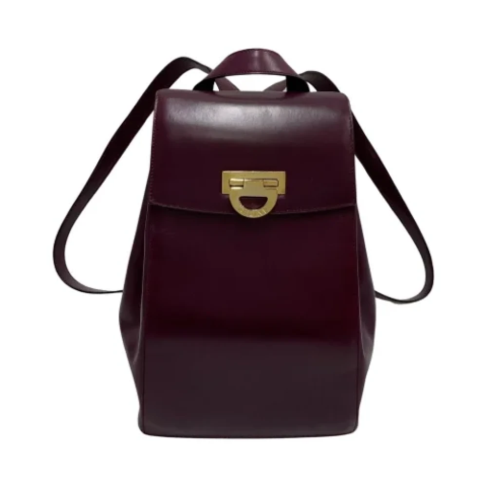 Celine Vintage Pre-owned Leather backpacks Purple Dames