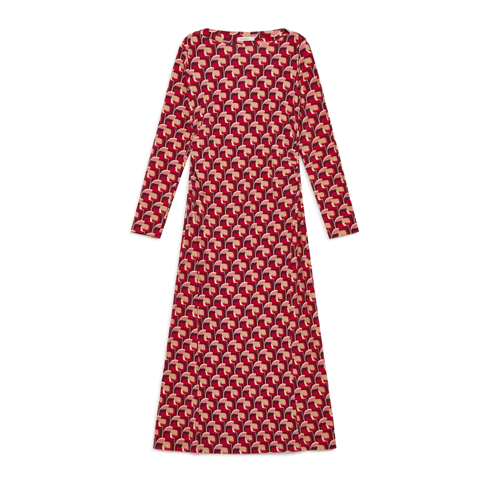 Maliparmi Gedrukte Jersey Boothals Jurk Red Dames