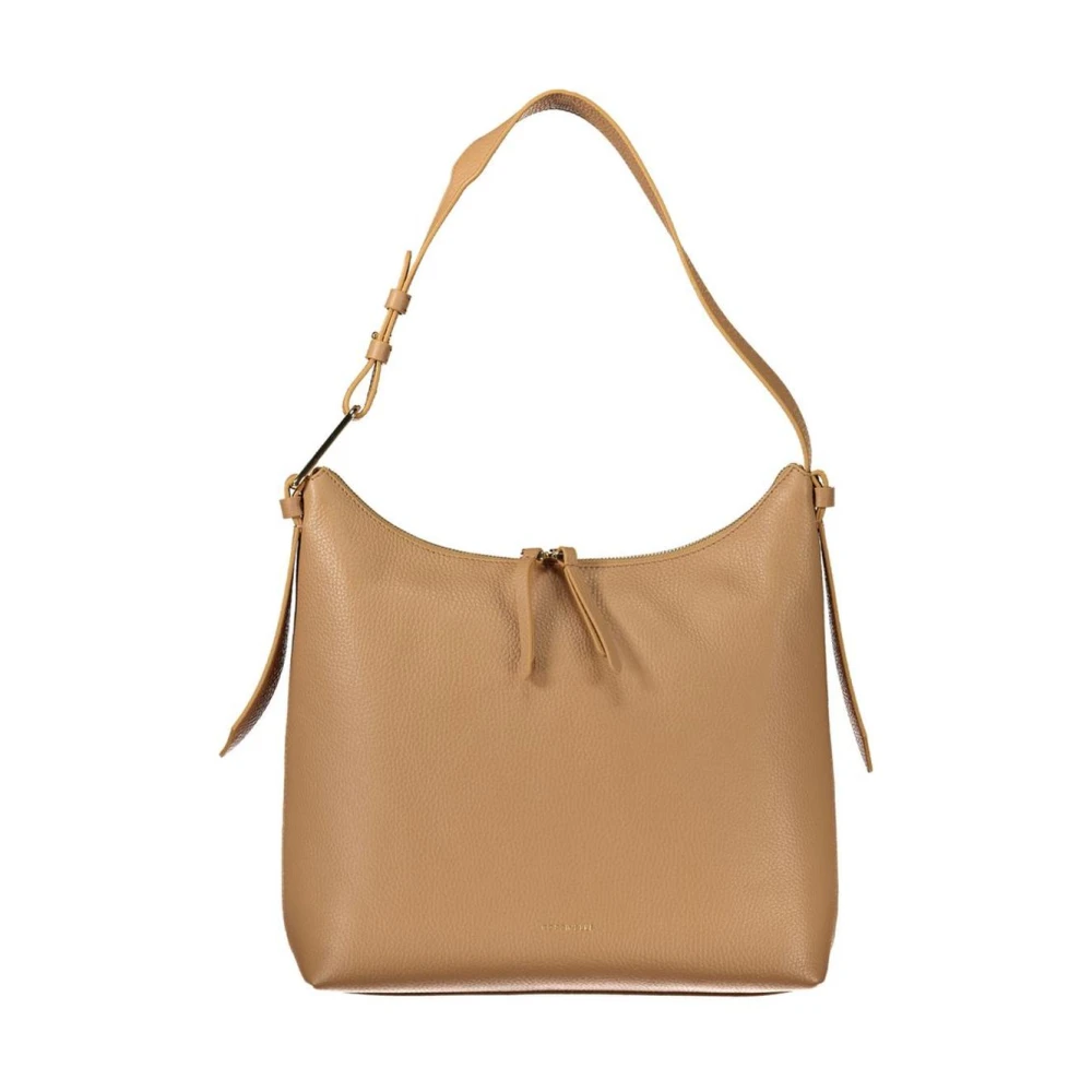 Coccinelle Women's Brown Shoulder Bags, One Size, Leather Zip Shoulder Bag