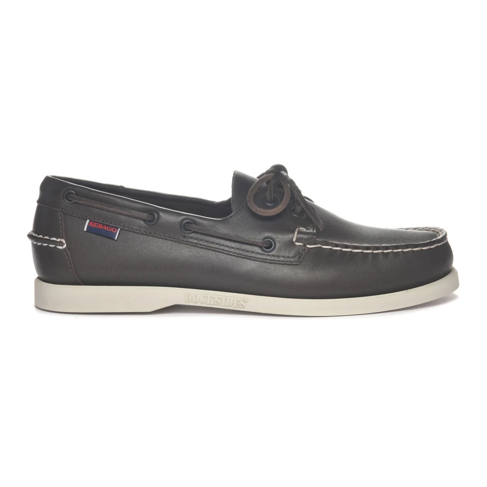 Sebago Brown Handcrafted Leather Docksides Moccasin - Male - Boat Shoes - 7 Uk - Shoes