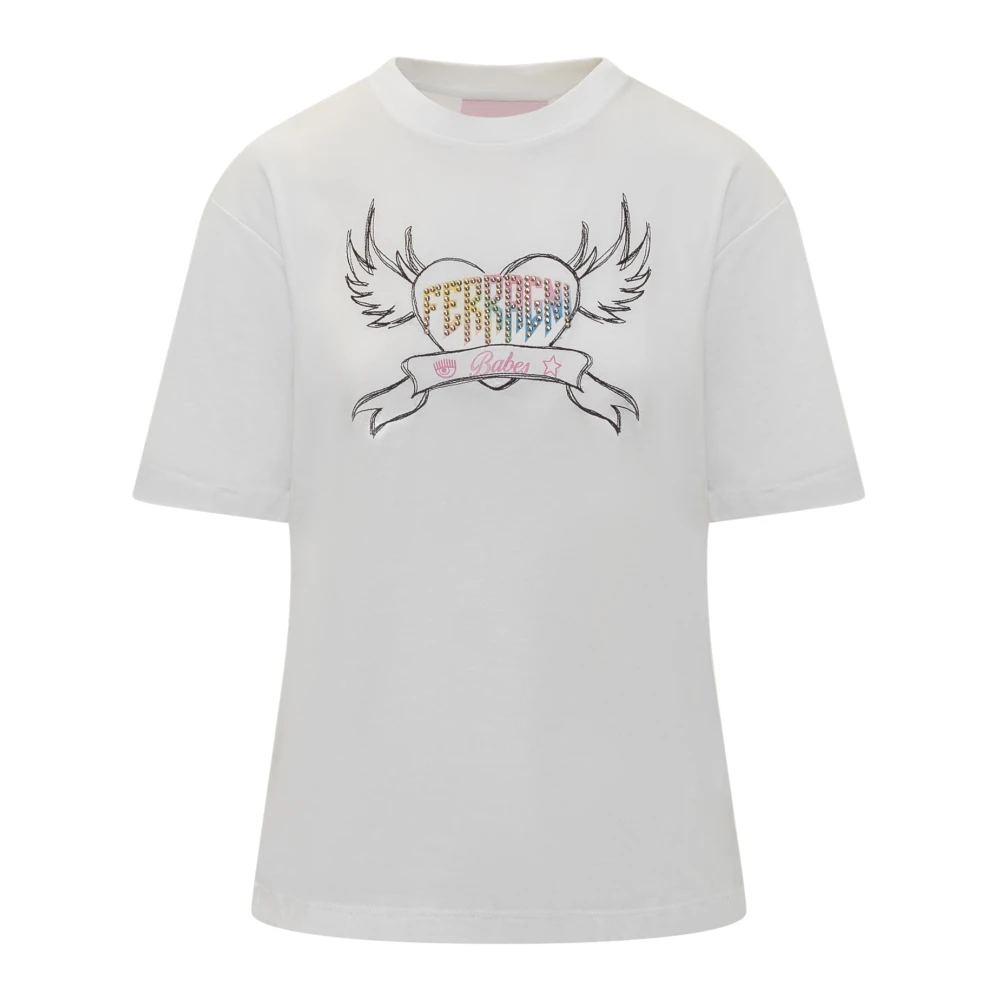 Chiara Ferragni Collection Edgy Punk T-Shirt White Dames